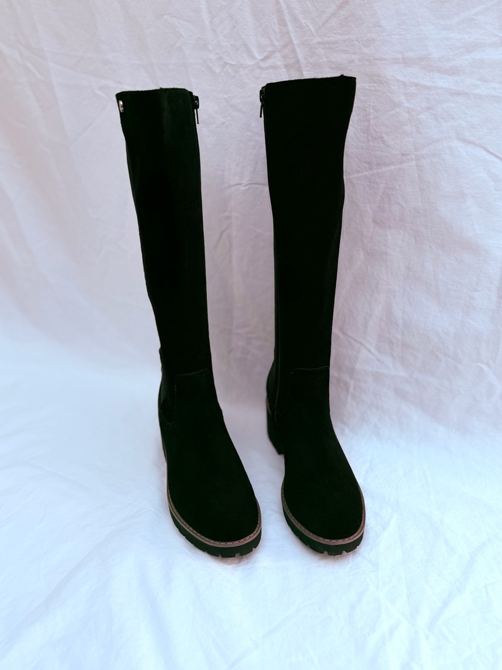 GIANI BERNINI Riding Black Knee Height Suede Boots Women